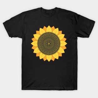 Mandala Sunflower Handmade Beautiful Amazing Color Pattern T-Shirt